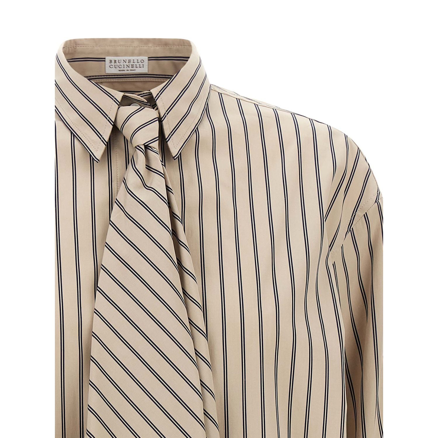 Brunello Cucinelli Beige Cotton Blouse