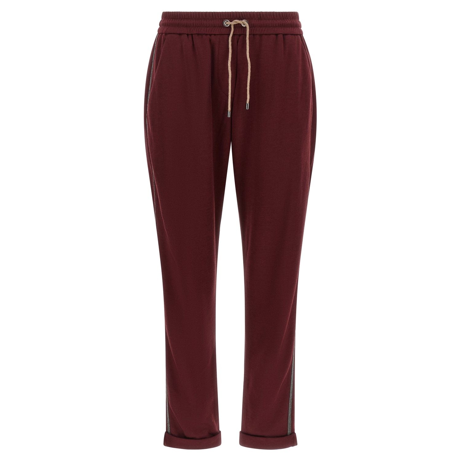Brunello Cucinelli Bordeaux Cotton Joggers (Workout Pants)