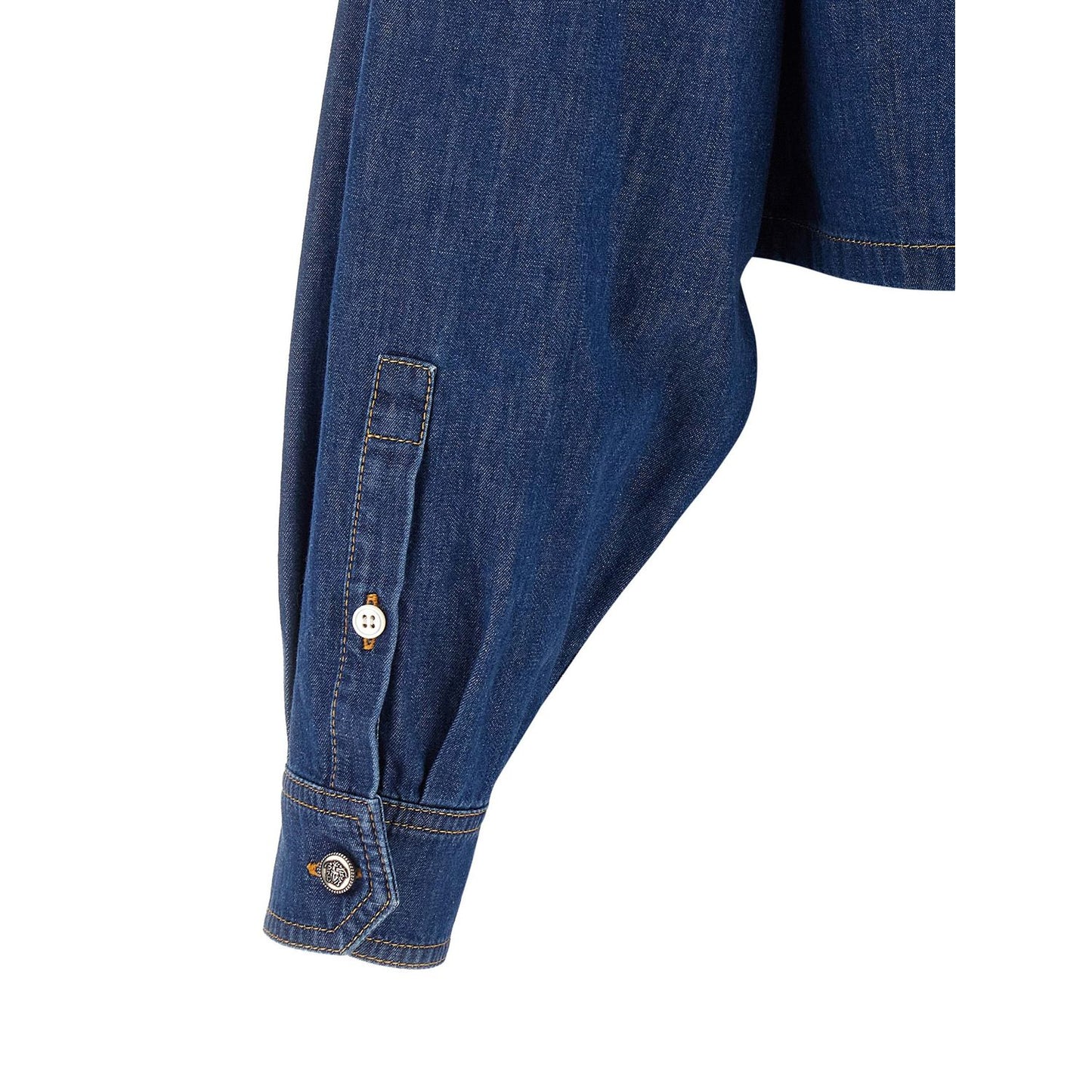 Versace Blue Cotton Blouse
