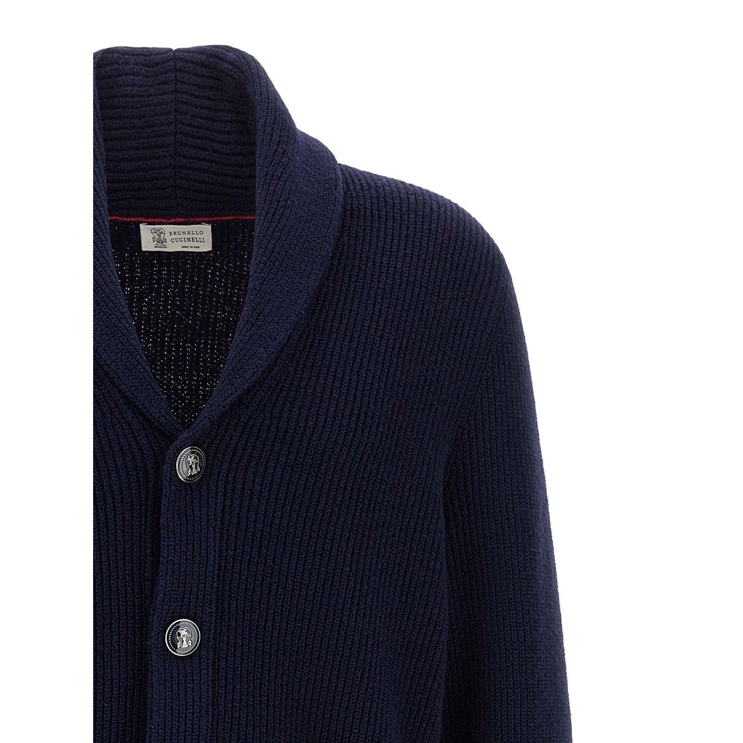 Brunello Cucinelli Blue Cotton Cardigan