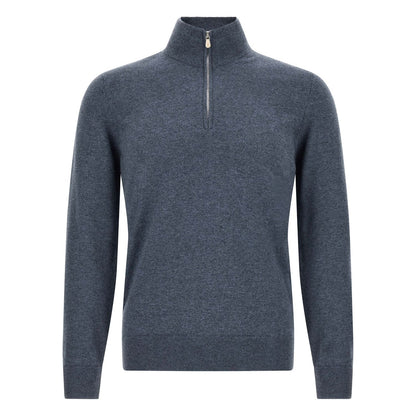 Brunello Cucinelli Blue Cashmere Cardigan