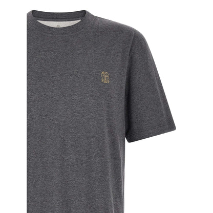 Brunello Cucinelli Gray Cotton T-Shirt