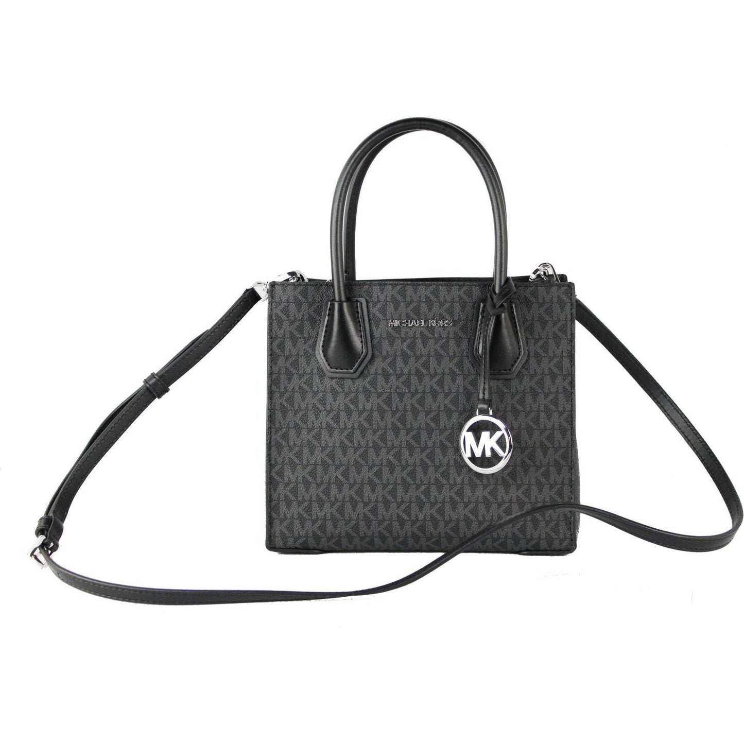 Mercer Medium Black Signature Leather Messenger Crossbody Handbag