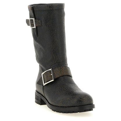 Jimmy Choo Black Leather Ankle Boots