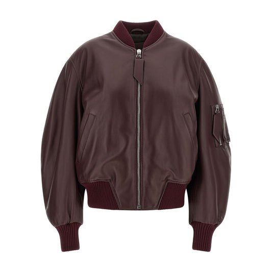 The Attico Bordeaux Lamb Leather Leather Jacket