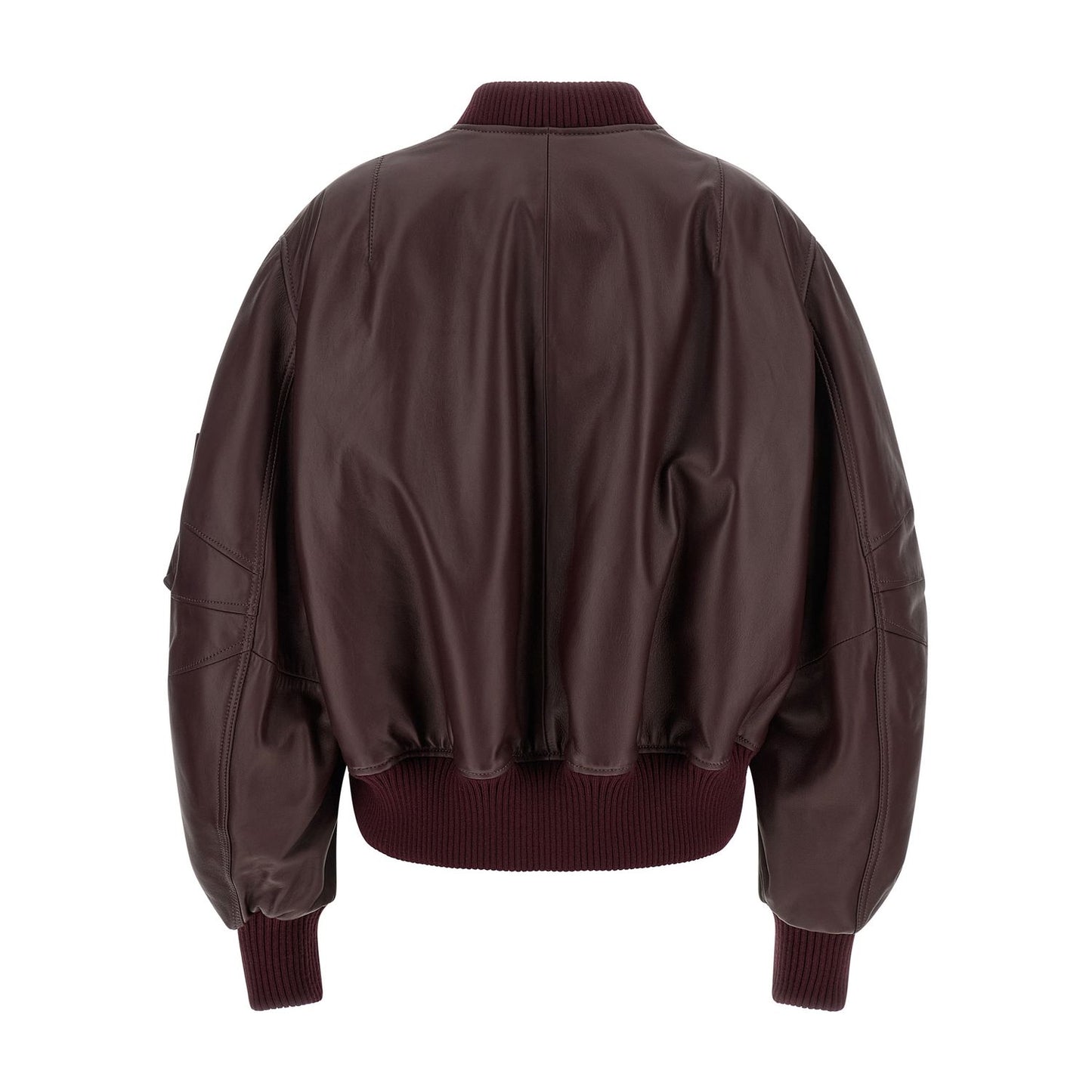 The Attico Bordeaux Lamb Leather Leather Jacket