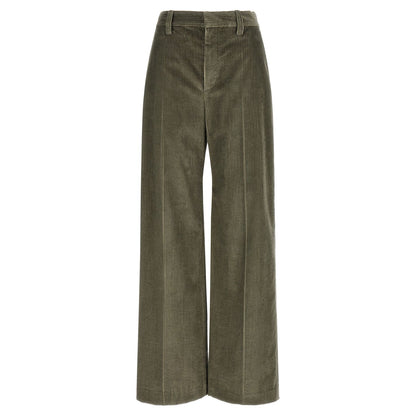 Brunello Cucinelli Bicolor Cotton Flared Pants