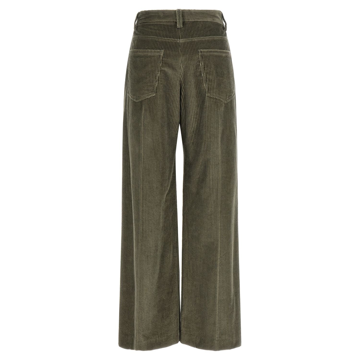 Brunello Cucinelli Bicolor Cotton Flared Pants
