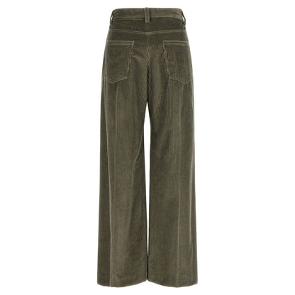 Brunello Cucinelli Bicolor Cotton Flared Pants