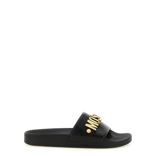 Moschino Gold Pvc Slides