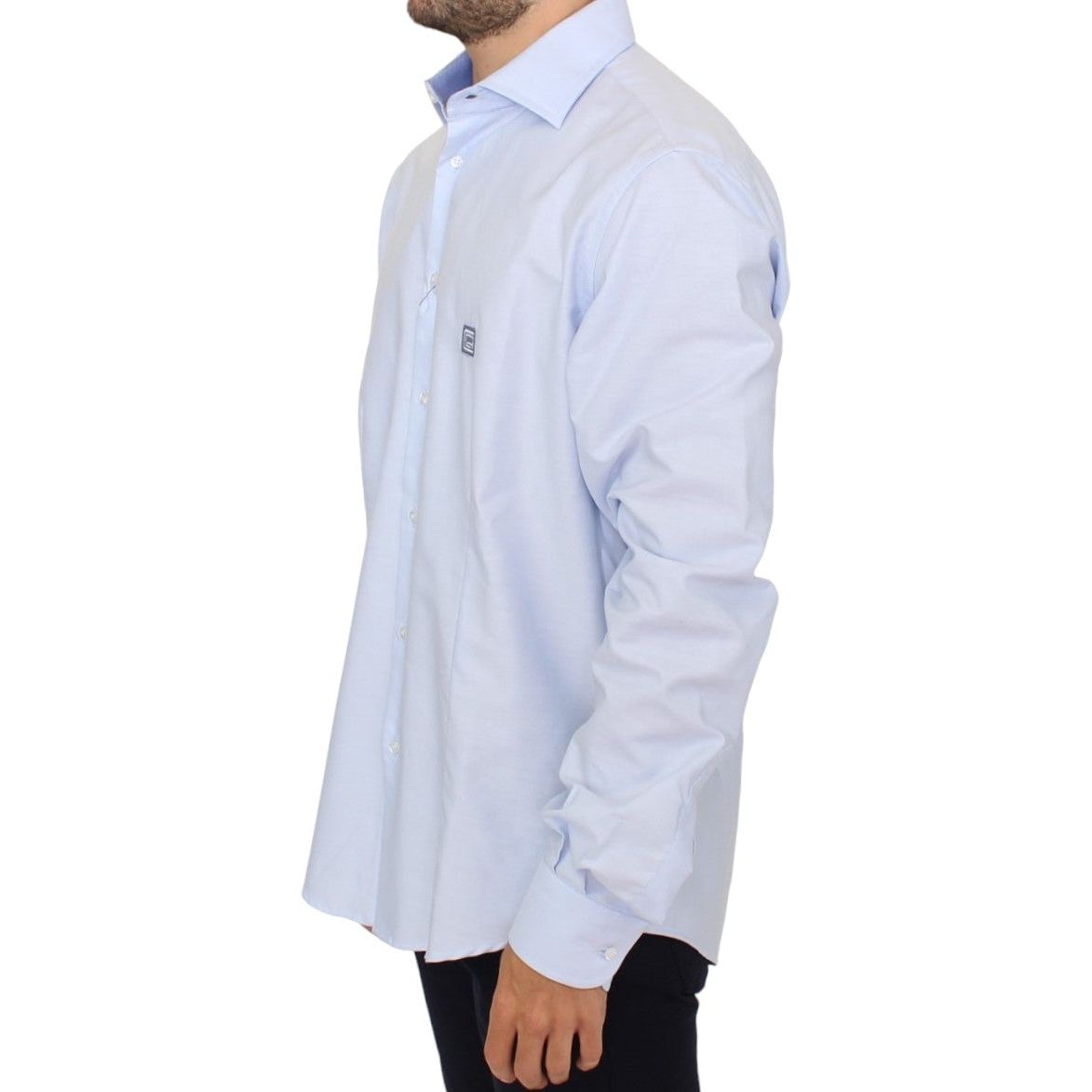 Cavalli | Elegant Light Blue Italian Cotton Shirt| McRichard Designer Brands   