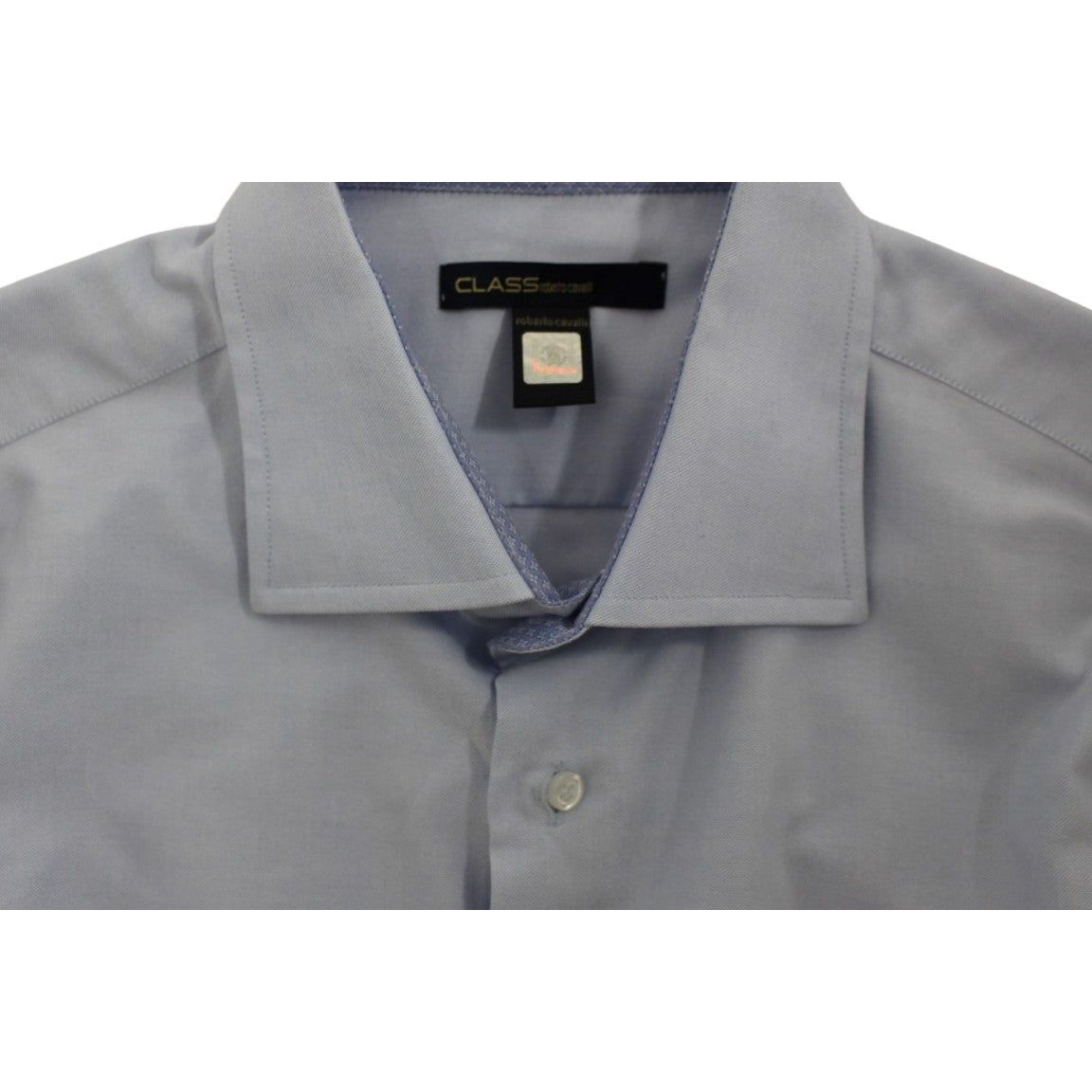 Cavalli Elegant Light Blue Italian Cotton Shirt light-blue-cotton-shirt
