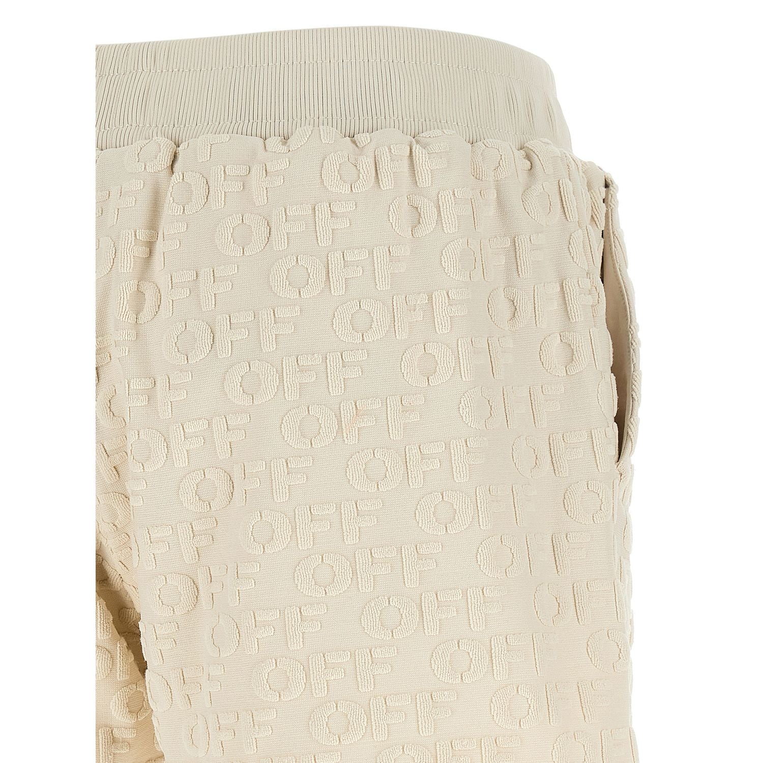 Off-White Beige Cotton Bermuda Shorts