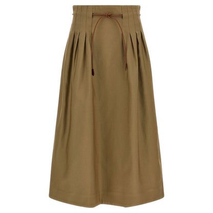 Max Mara Bicolor Cotton Midi Skirt