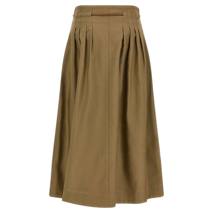 Max Mara Bicolor Cotton Midi Skirt