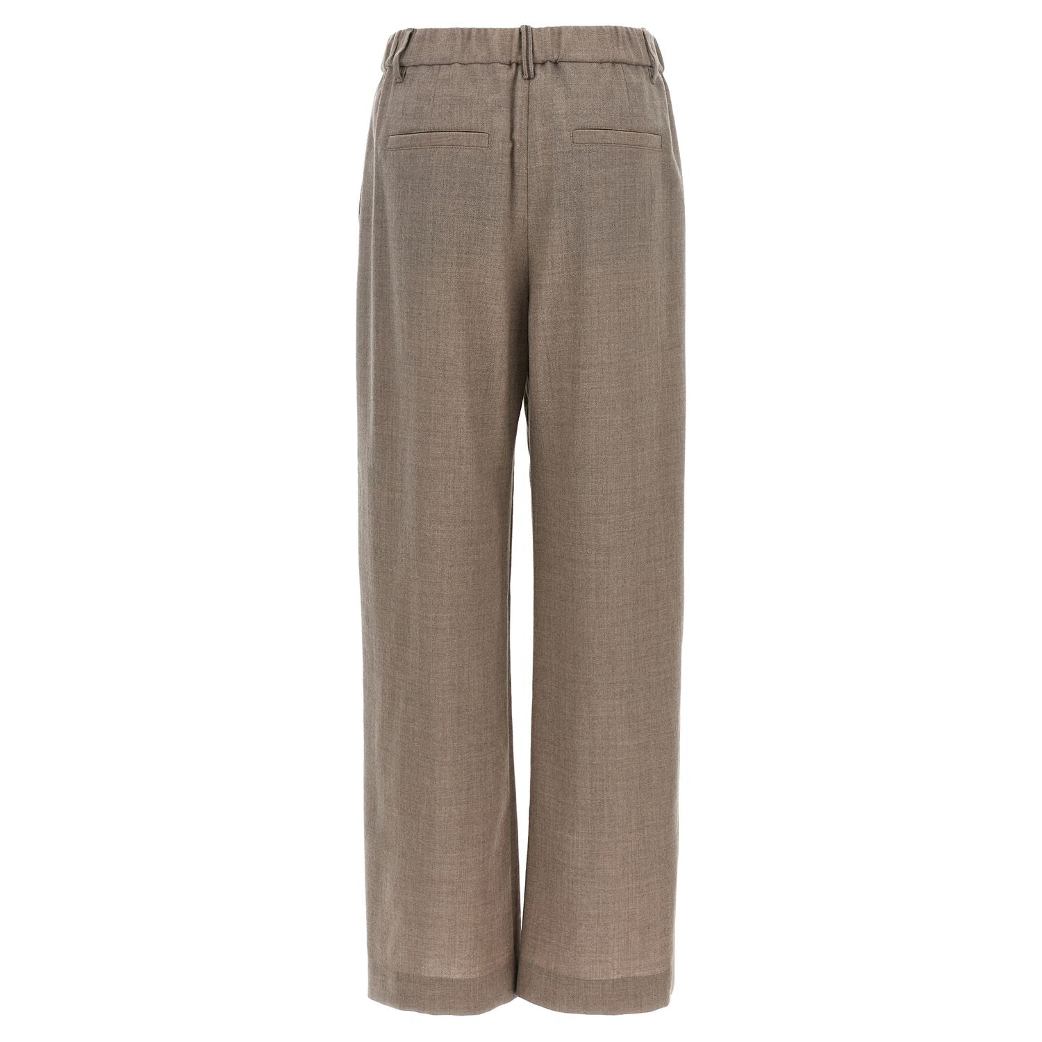 Brunello Cucinelli White Virgin Wool Casual Pants