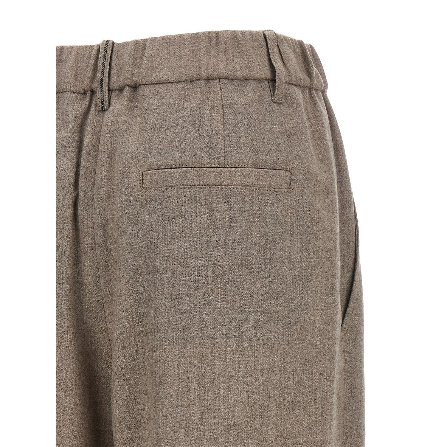 Brunello Cucinelli White Virgin Wool Casual Pants