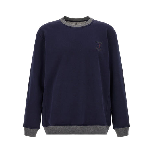 Brunello Cucinelli Blue Cotton Sweatshirt