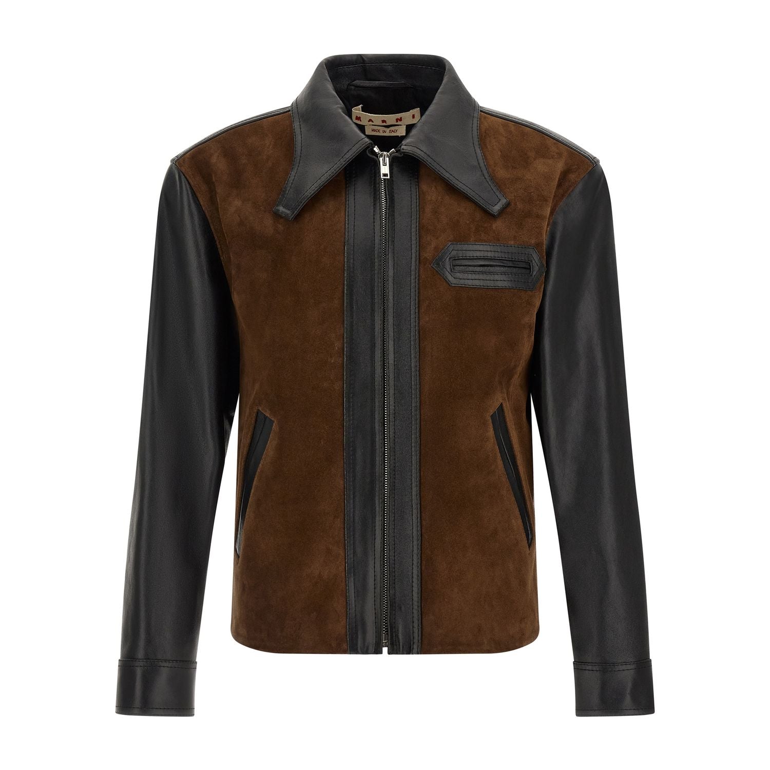Marni Multicolor Calfskin Leather Jacket
