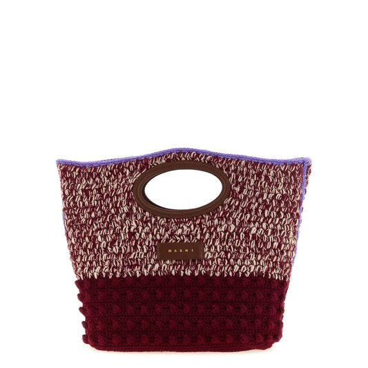 Marni Bordeaux Wool Handbag