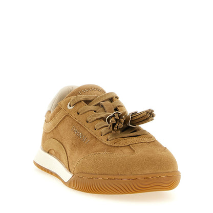 Twinset Beige Leather Low Top Sneakers