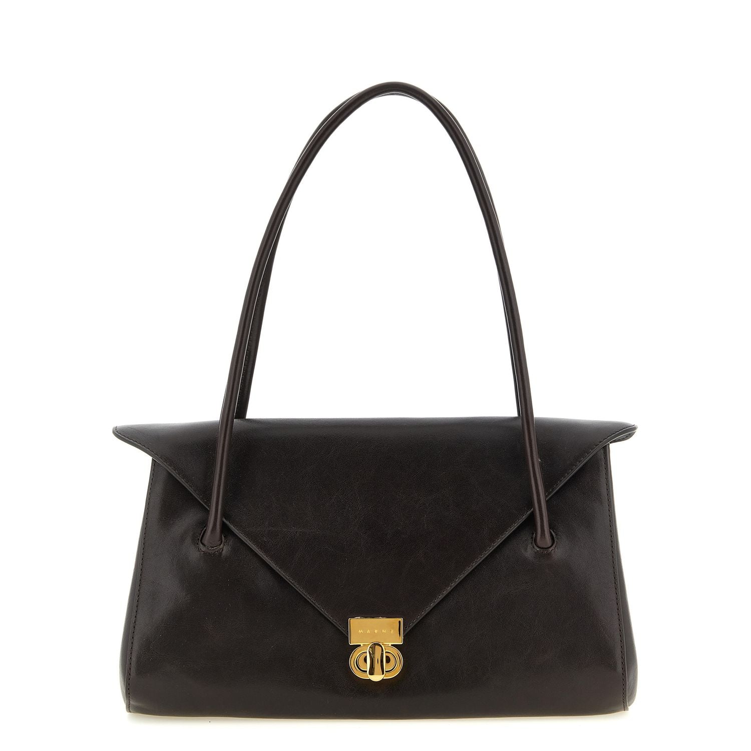 Marni Brown Calfskin Shoulder Bag