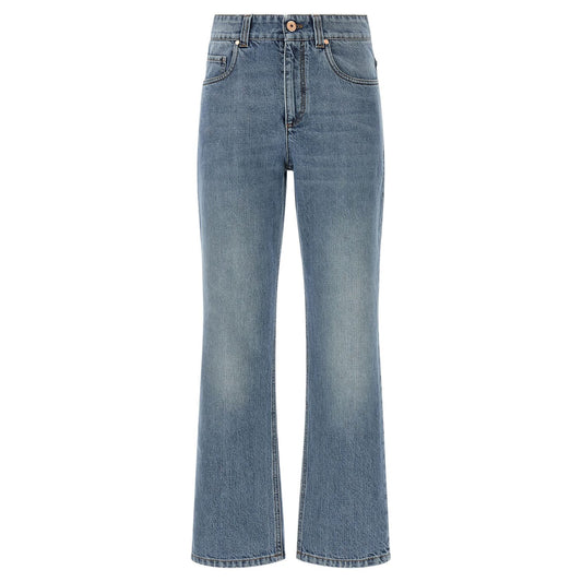 Brunello Cucinelli Blue Cotton Cropped Jeans