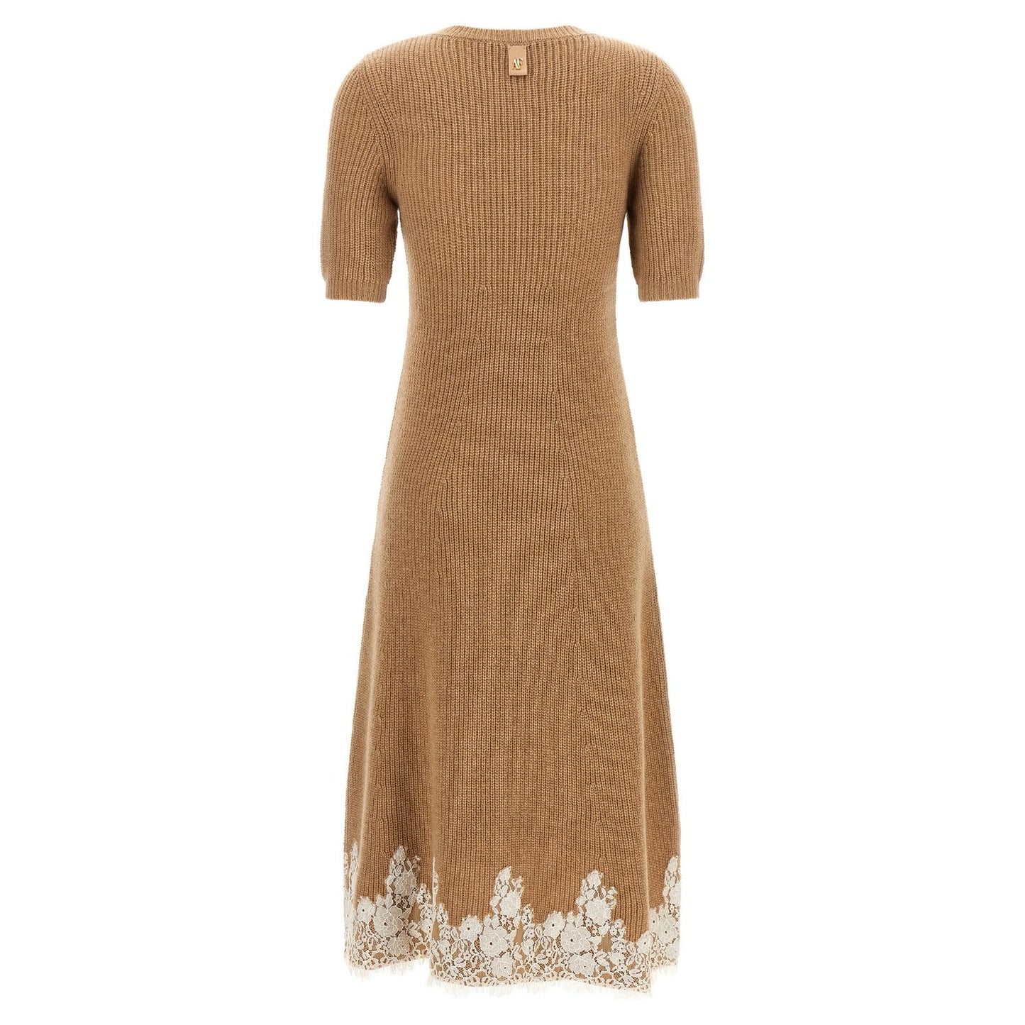 Alberta Ferretti Brown Cashmere Midi Dress
