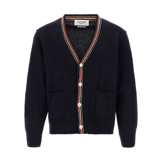 Thom Browne Blue Wool Cardigan