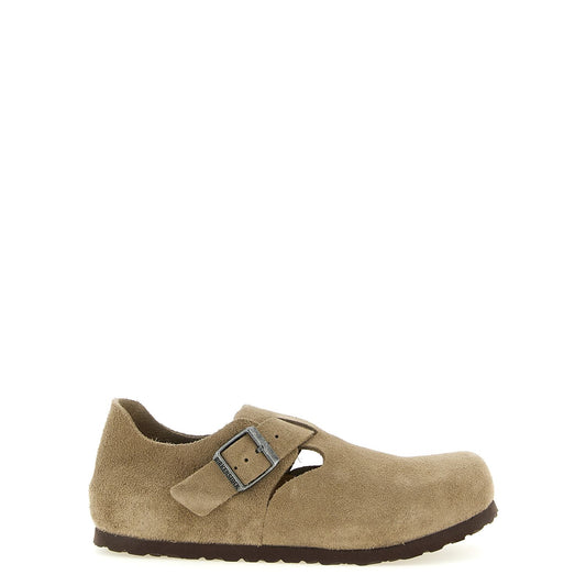Birkenstock Beige Suede Leather Clogs