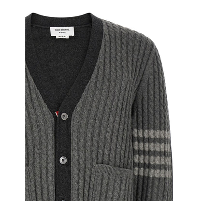 Thom Browne Gray Virgin Wool Cardigan