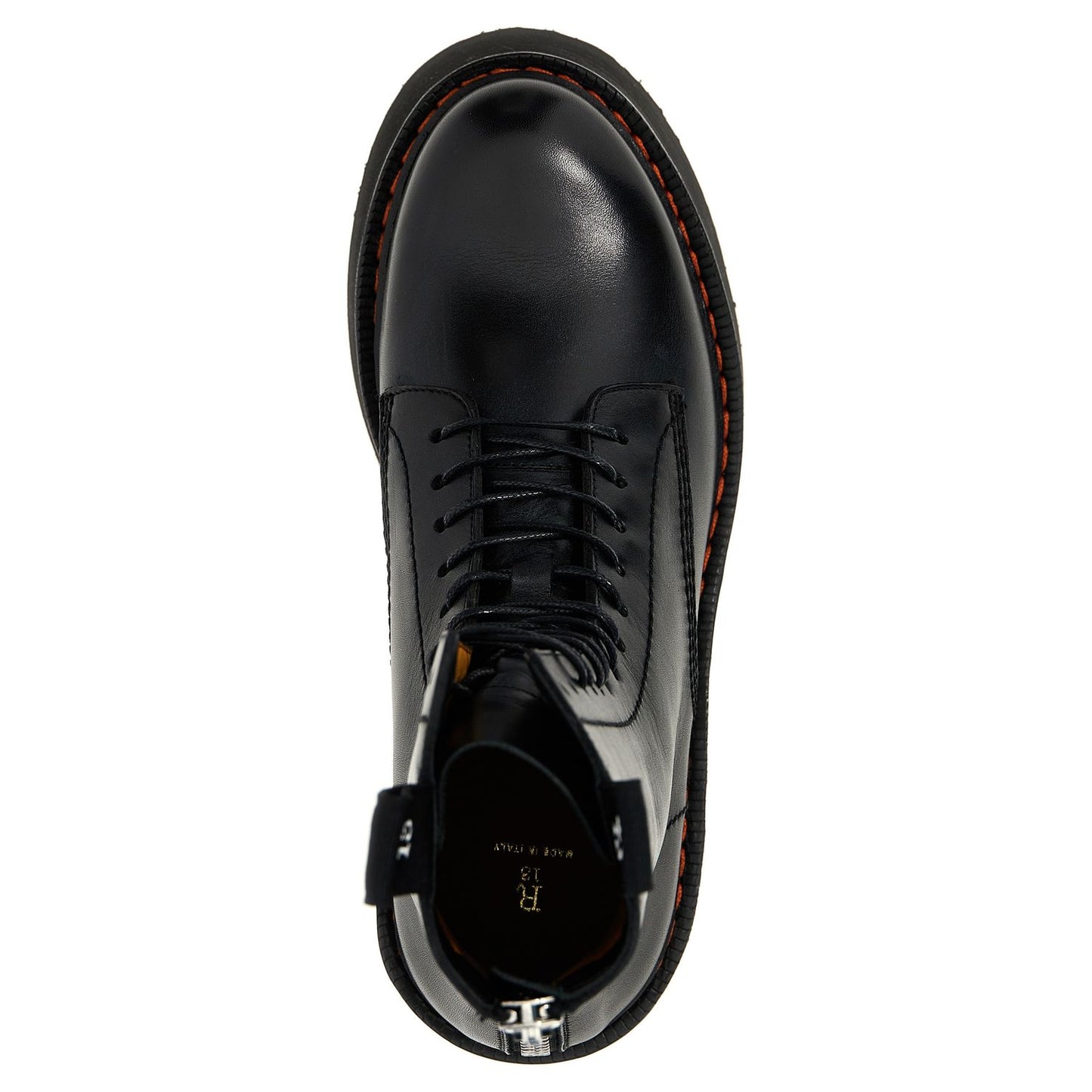 R13 Black Cowhide Lace-Up Boots