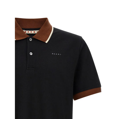 Marni Black Cotton Polo Shirt
