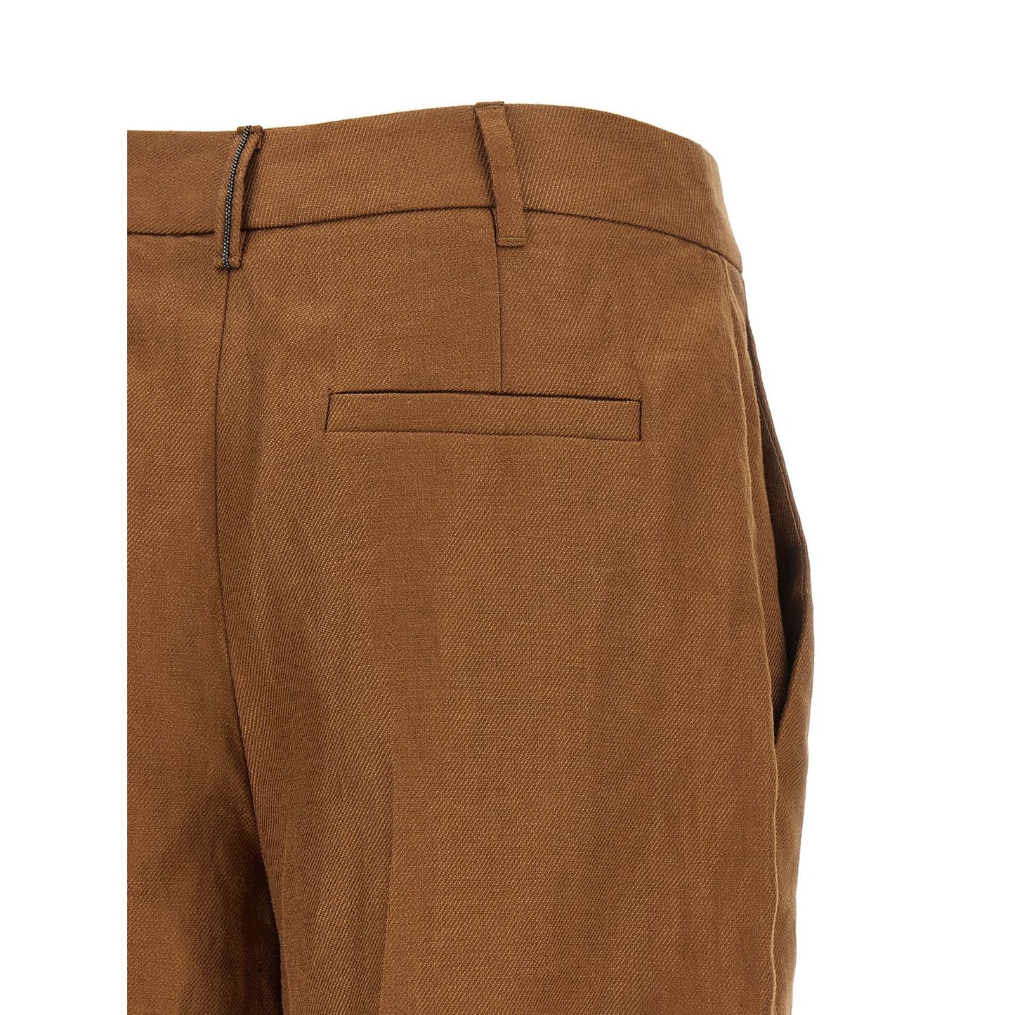 Brunello Cucinelli Brown Linen Bermuda Shorts