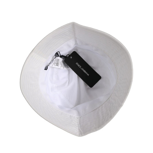 Dolce & Gabbana Men White Nylon Wide Brim Bucket Capello Hat