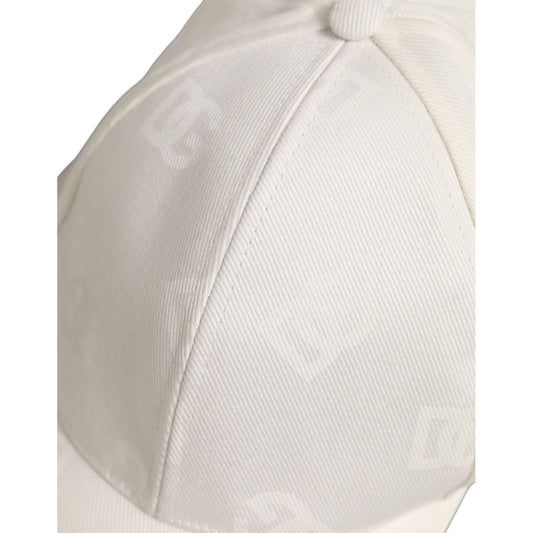 Dolce & Gabbana Men White Cotton Stretch Baseball Capello Hat