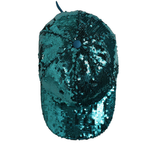 Dolce & Gabbana Men Green Cotton Sequin Baseball Cap 6 Panels Hat