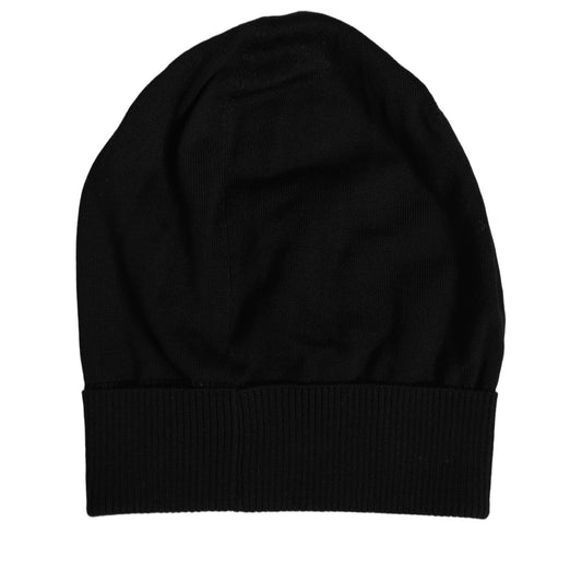 Dolce & Gabbana Men Black Wool Knitted Winter Beanie Capello One Hat