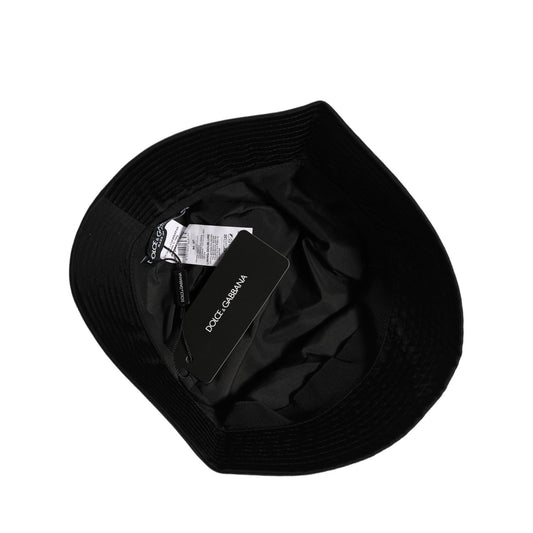 Dolce & Gabbana Men Black Nylon Wide Brim Bucket Capello Hat
