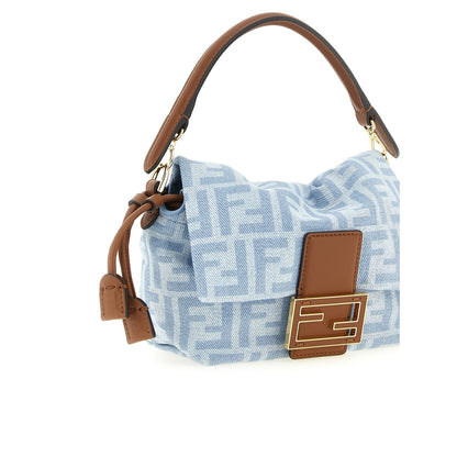 Fendi Blue Cotton Handbag