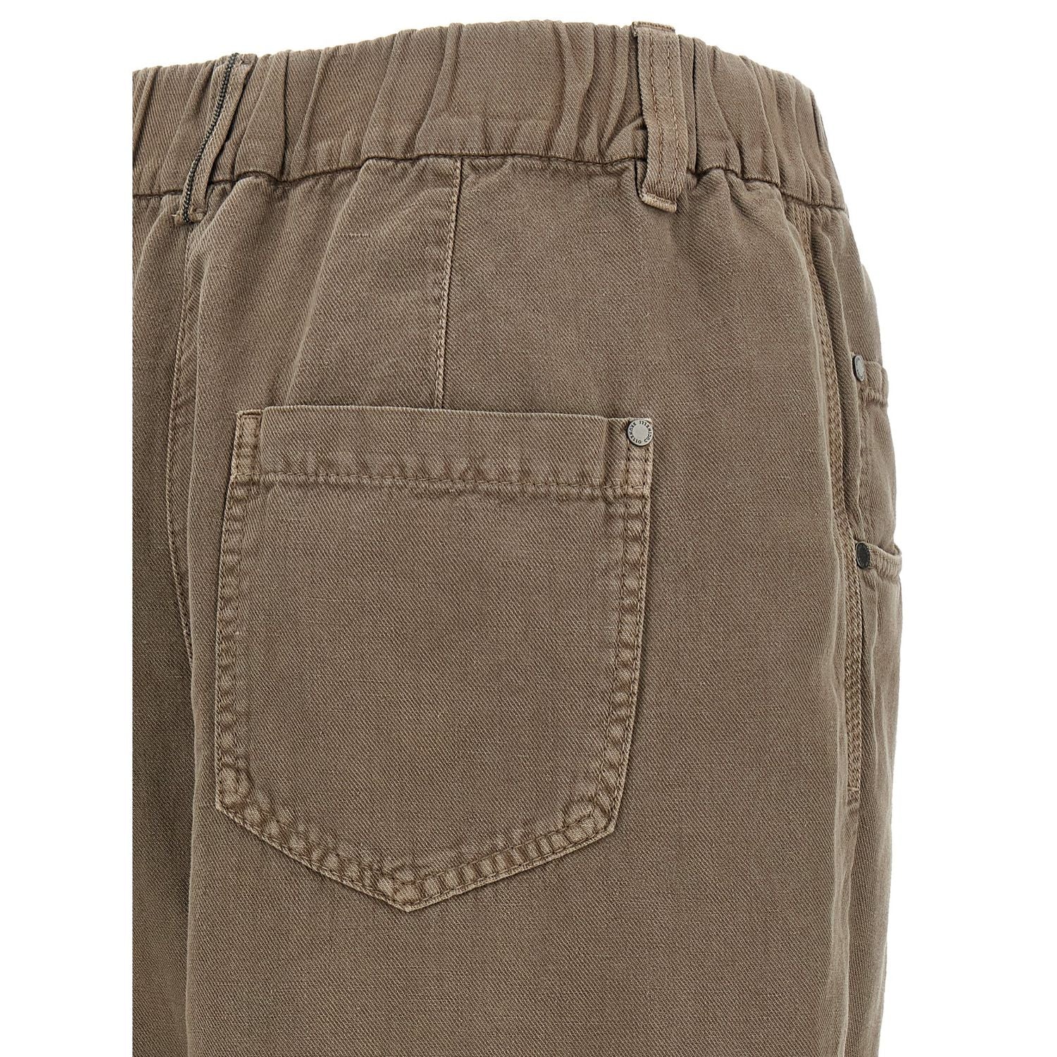 Brunello Cucinelli Brown Cotton Casual Pants