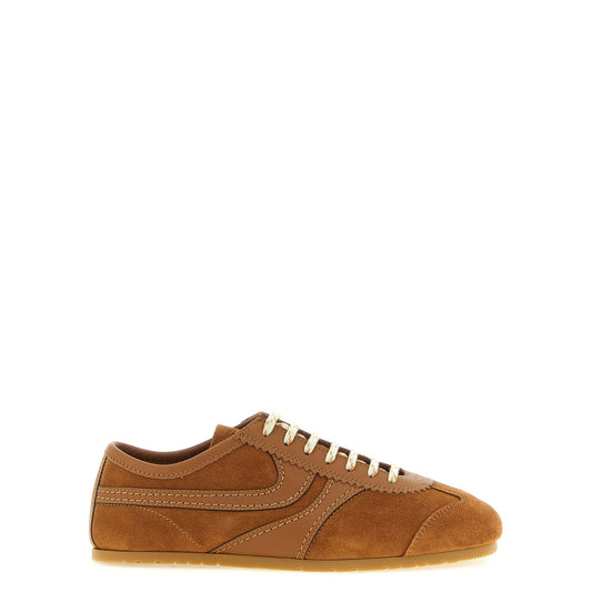 Dries Van Noten Brown Calfskin Low Top Sneakers