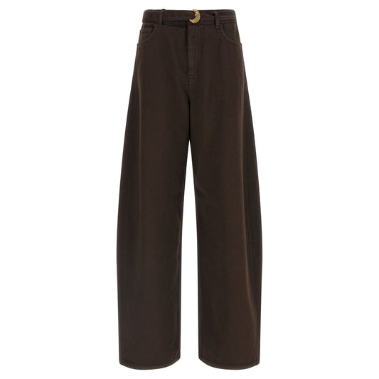 Twinset Brown Cotton High-Waisted Jean