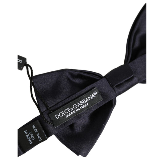 Dolce & Gabbana Men Black 100% Silk Adjustable Neck Papillon Bow Tie