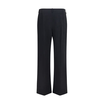 Khaite Black Polyester Casual Pants