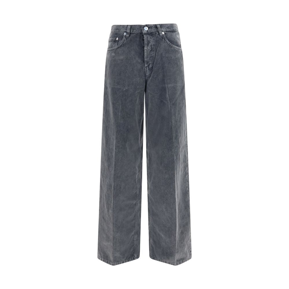 Haikure Gray Cotton Casual Pants