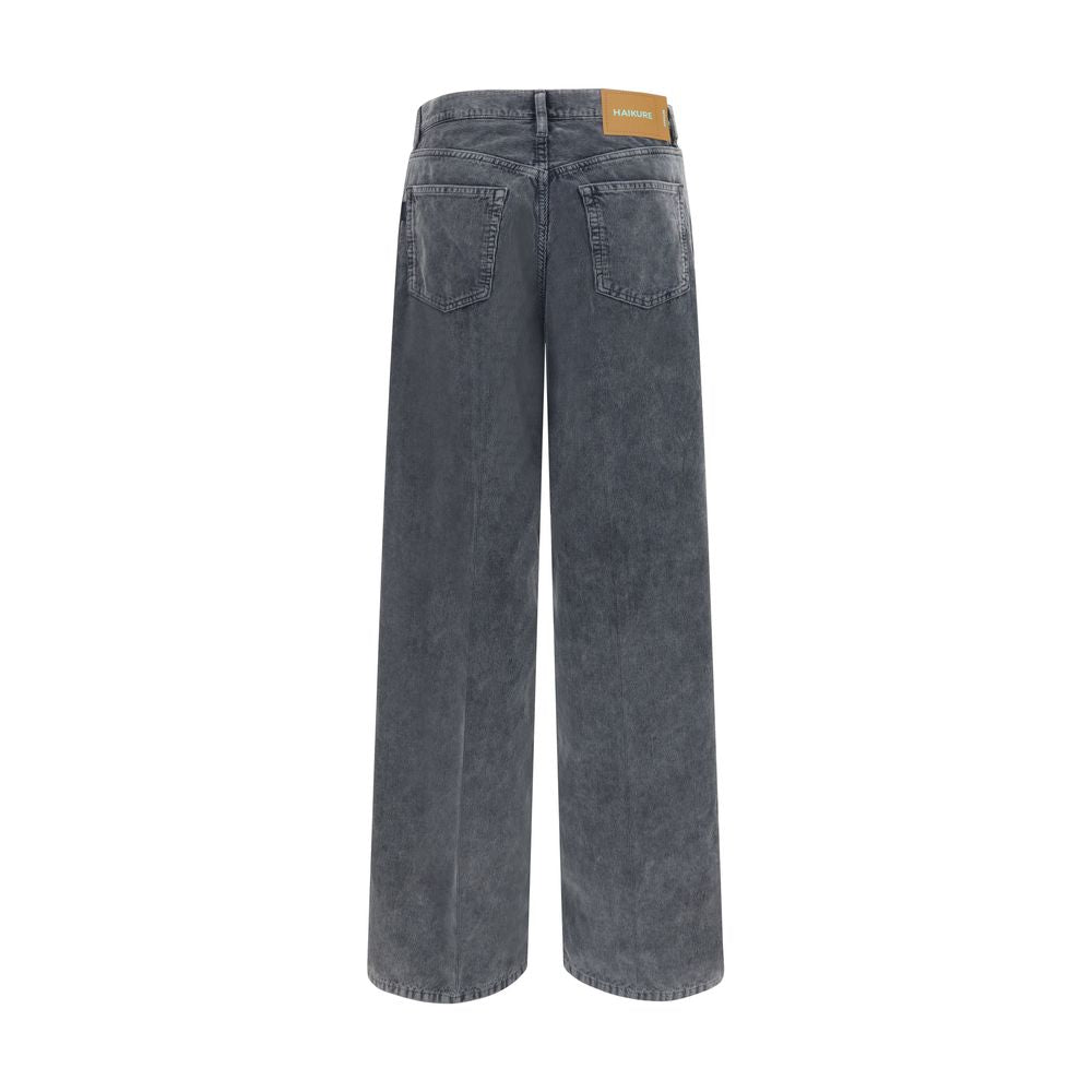 Haikure Gray Cotton Casual Pants