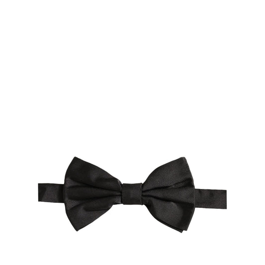 Dolce & Gabbana Men Black 100% Silk Adjustable Neck Papillon Bow Tie
