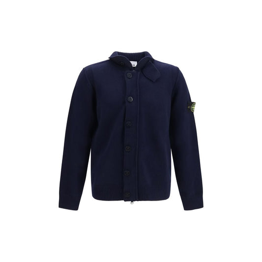 Stone Island Blue Cotton Cardigan
