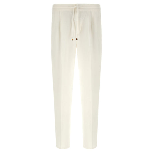 Brunello Cucinelli White Linen Casual Pants